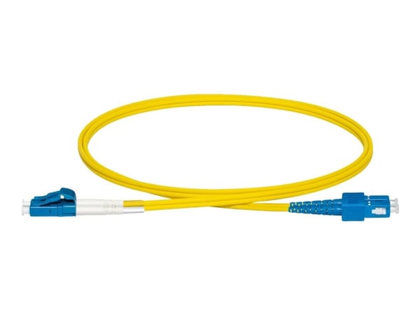 Lanview - Koblingskabel - LC/UPC-enkeltmodus (hann) til SC/UPC-enkeltmodus (hann) - 1 m - 2 mm - fiberoptisk - dupleks - 9 / 125 micron - OS2 - hal...