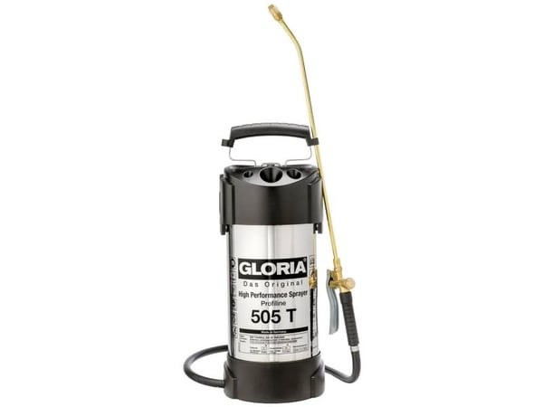 GLORIA 505 T Profiline, Håndbasert sprøytepistol, 5 l, 8 l, Sort, Hvit, Rustfritt stål, Messing