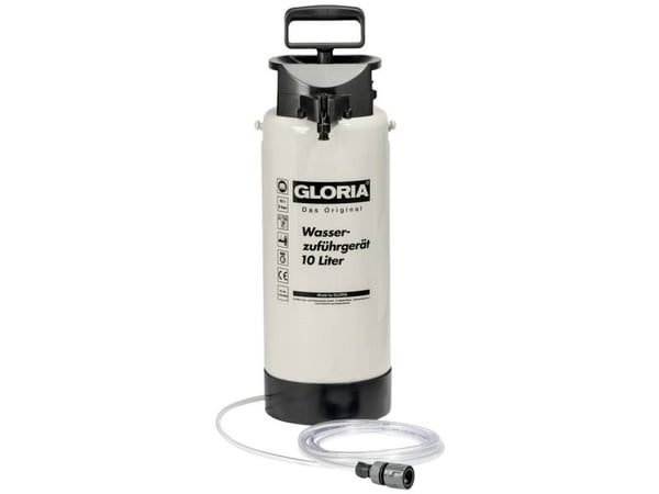 GLORIA Type 10, Puutarhan käsisuihkutin, 10 L, 12,2 L, Musta, Valkoinen, Muovi, 3 bar