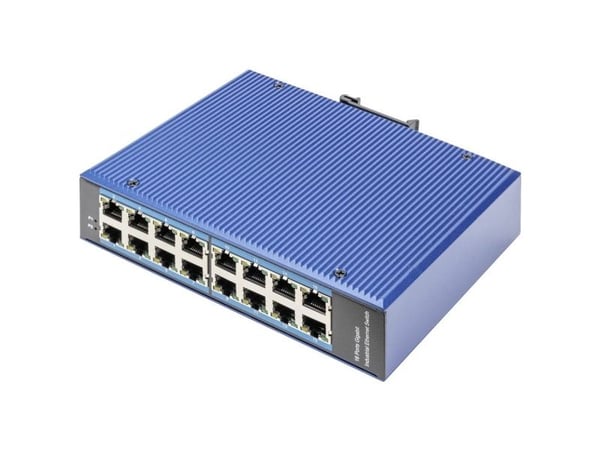 DIGITUS - Switch - ikke-styrt - 16 x 10/100/1000 - stasjonær - DC power