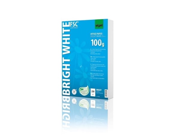 Sigel IP125, Inkjet-utskrift, A4 (210x297 mm), Matte, 250 ark, 100 g/m², Hvit
