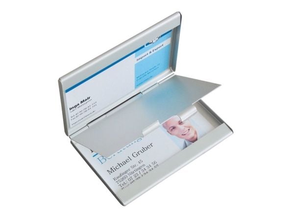 Sigel - Visitkortetui - aluminium - silver, matt