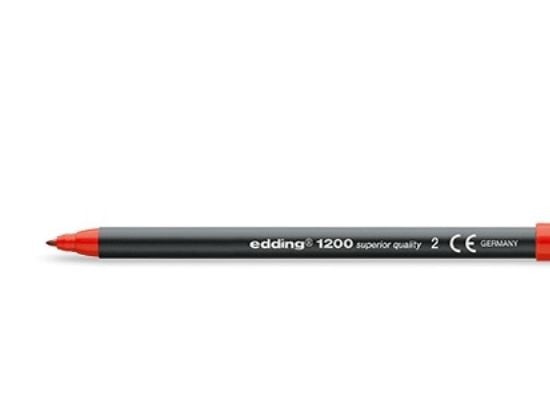 Edding 1200, Punainen, Musta, Punainen, Muovi, 10 kpl