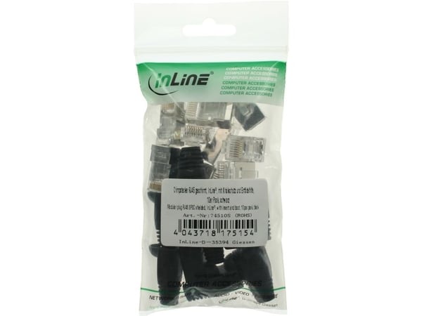 InLine 74510S, Sort, Plast, 38 g, 10 stykker, 70 mm, 123 mm