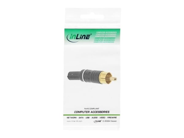 InLine 99110P, RCA, musta, kultainen, 10 g, 1 kpl, 11 mm