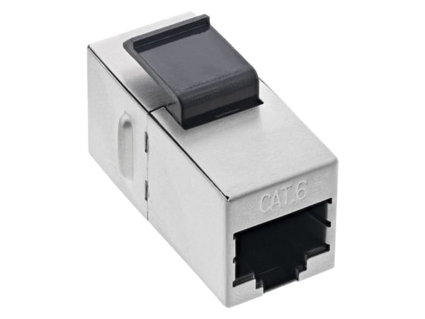 InLine 74206B, musta, Hopea, RJ45, RJ45, Naaras, Naaras, Cat6