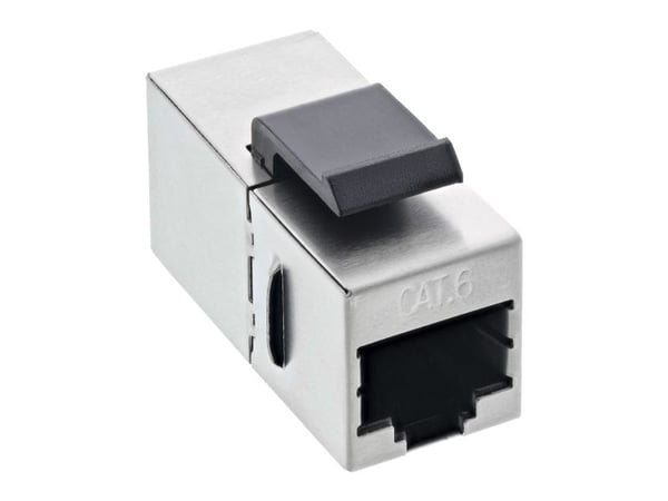 InLine 74206B, musta, Hopea, RJ45, RJ45, Naaras, Naaras, Cat6