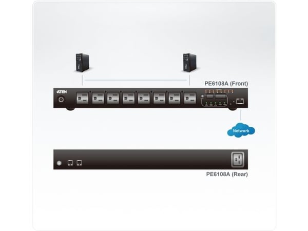 ATEN NRGence PE6108G eco PDU - Strømfordelerenhet (kan monteres i rack) - AC 100-240 V - 2400 watt - Ethernet 10/100 - inngang: IEC 60320 C14 - utg...