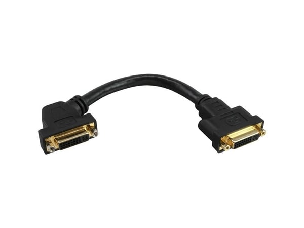 InLine 17301G, 0,2 m, DVI-I, DVI-I, musta, kultainen, naarasliitin/naarasliitin
