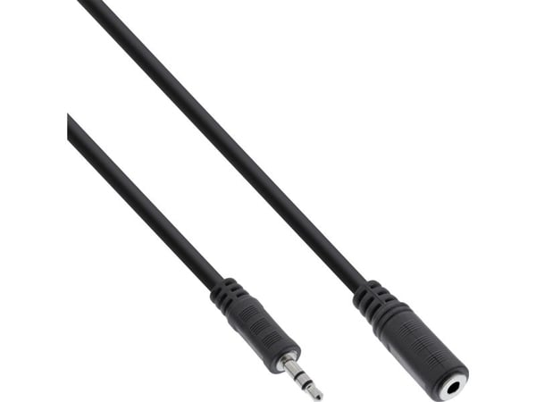 InLine 99934A, 3,5 mm, urosliitin, 3,5 mm, naarasliitin, 1,5 m, musta