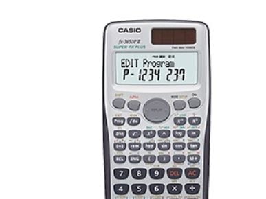 Casio FX-3650PII, Lomme, Vitenskaplig, 12 sifre, 16 linjer, Batteri/Solcelle, Sort, Sølv