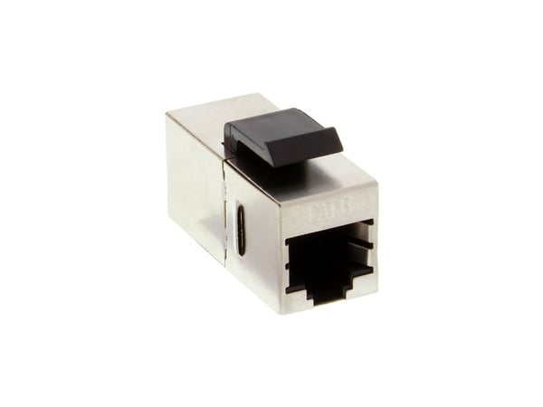 InLine 74206M, Musta, Hopea, RJ45, RJ45, Naaras, Naaras, Cat6