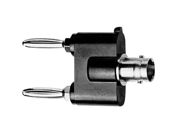 Telegärtner J01008A0620 Mätadapter BNC-uttag - Lamelstik 4 mm, Lamelstik 4 mm Svart, Silver