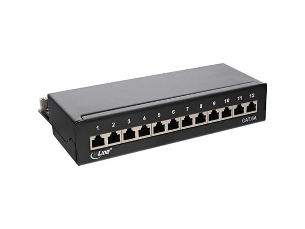 InLine 76809A, RJ-45, Cat6a, Svart, 110 x 220 x 44 mm, 110 mm, 44 mm