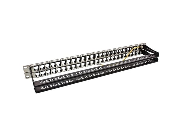 InLine 76848C, Cat5e, Cat6, Cat6a, Telinekiinnitys, 1U, Musta, 100 x 480 x 45 mm, 100 mm
