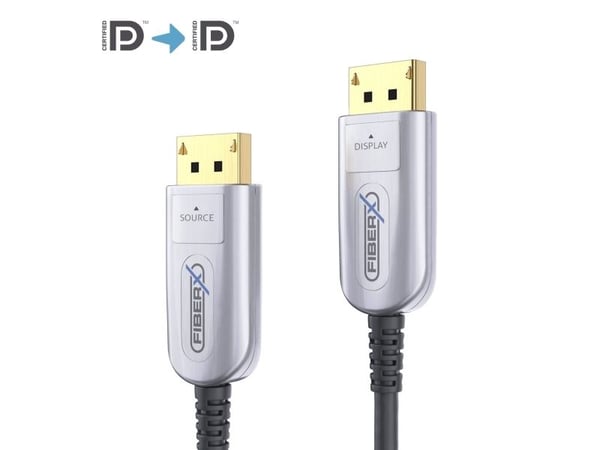 PureLink FiberX Series FX-I250 - DisplayPort-kabel - DisplayPort (M) til DisplayPort (M) - DisplayPort 1.2 - 15 m - rund, 4K-støtte - svart
