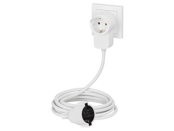 Hama Powerplug, 3 m, 2 AC-pistorasia(a), Sisätila, Valkoinen, 1 kpl