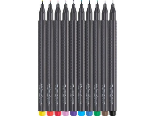 Faber-Castell GRIP - Fineliner - vannbasert blekk - 0.4 mm (en pakke 10)
