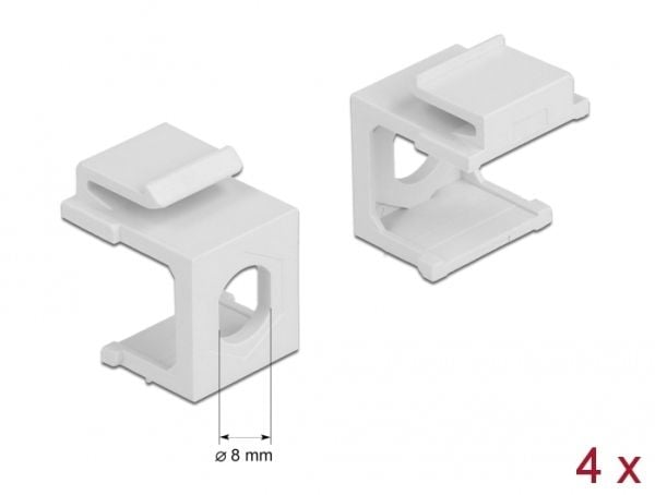 Delock - Modulinnlegg (tomt) - hvit - 1 port (en pakke 4)