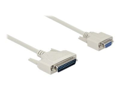 Delock - Seriell kabel - DB-25 (hane) till DB-9 (hona) - 5 m - tumskruvar - beige