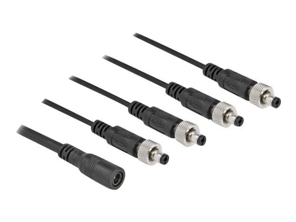 Delock - Strøm-splitter - DC jackstik 5,5 x 2,1 mm (hun) til DC jackstik 5,5 x 2,1 mm (han) kan skrues - 30 V - 2 A - 50 cm - lajittelu