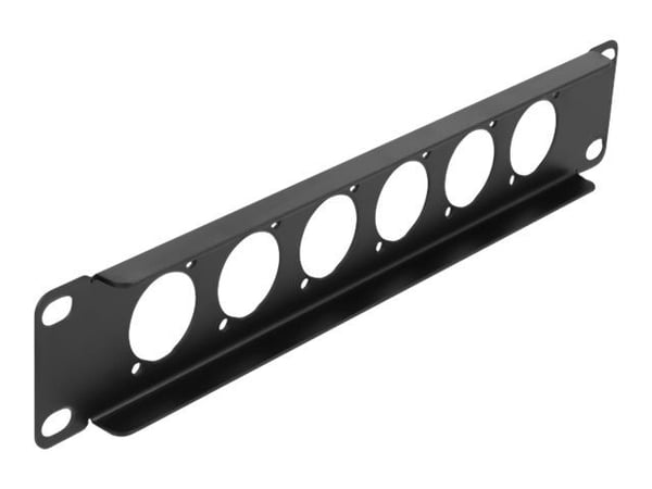 Delock - Patchpanel (blank) - rackmonterbar - svart - 1U - 10" - 6 portar