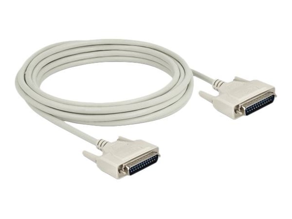 Delock - Seriell kabel - DB-25 (hann) til DB-25 (hann) - 5 m - tommelskruer - beige