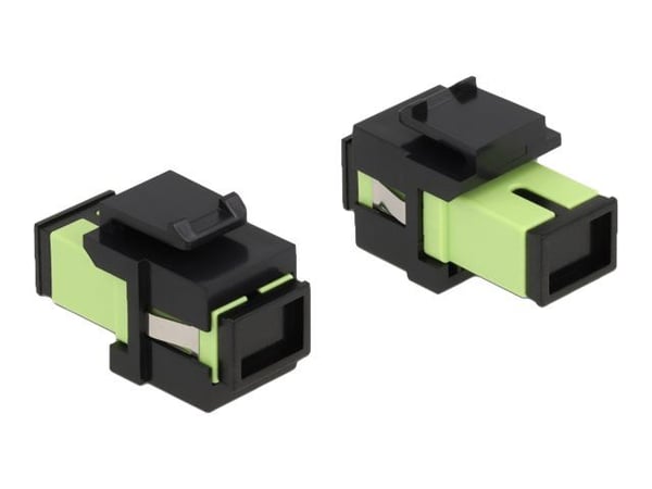 Delock - Verkkoliitin - SC-multimode (W) - SC-multimode (W) - kuitu - simplex - keystone-liitäntä - musta, vaaleanvihreä (86811)