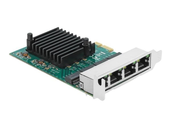 Delock - Nettverksadapter - PCIe 2.0 lav profil - Gigabit Ethernet x 4