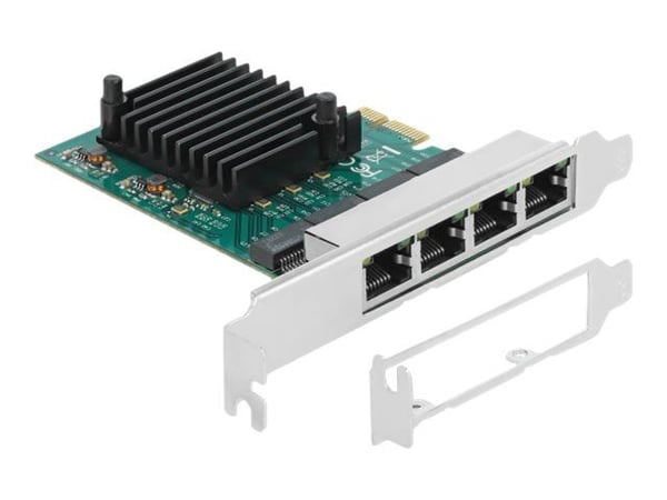 Delock - Nettverksadapter - PCIe 2.0 lav profil - Gigabit Ethernet x 4