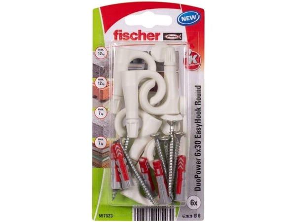 Fischer 557923, Skrue- og veggpluggsett, Pozidriv, PZ2, 30 mm, 6 mm, 4 cm