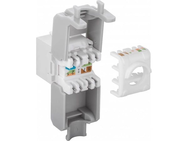 Goobay 90867, Tasainen, Valkoinen, RJ-45, IDC, Naaras, 22/26
