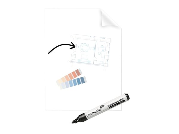 Legamaster Magic-Chart Clearboard, Gjennomsiktig, Polypropylen (PP), 600 mm, 800 mm, 588 g, 62 mm