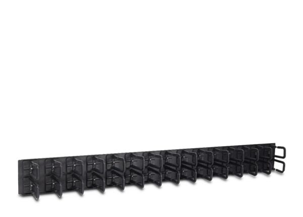 Inter-Tech - Kabelstyringspanel med ringer - svart, RAL 9005 - 1U - 19" (en pakke 2)