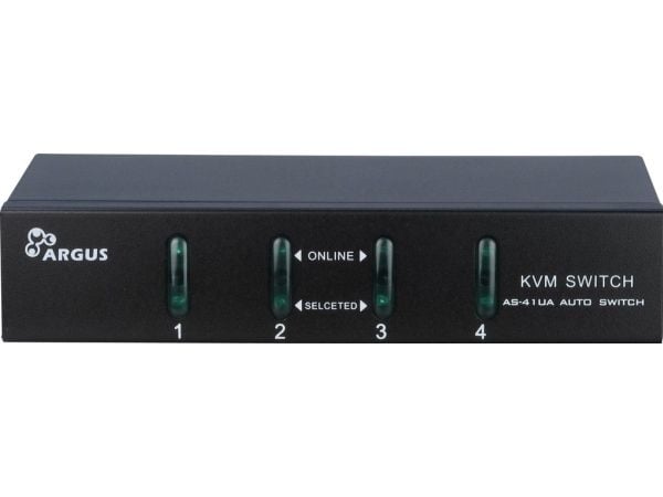 Inter-Tech KVM-AS-41UA, 1920 x 1440 pikseliä, Musta