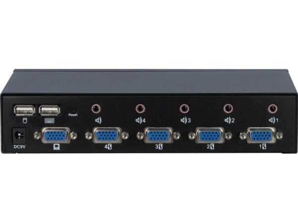 Inter-Tech KVM-AS-41UA, 1920 x 1440 pikseliä, Musta