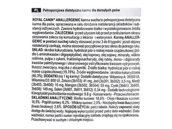 ROYAL CANIN Anallergenic torrfoder för hund 8 kg