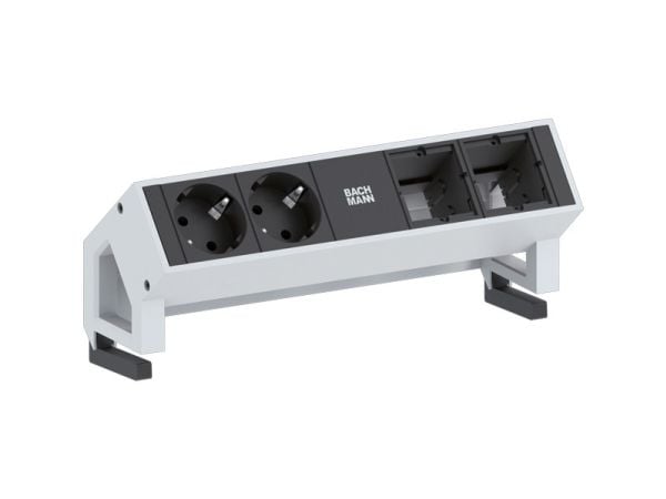 Bachmann DESK2, Sisätila, Ruostumaton teräs, Alumiini, 2 AC-pistorasia(a), 230 V, 6 A