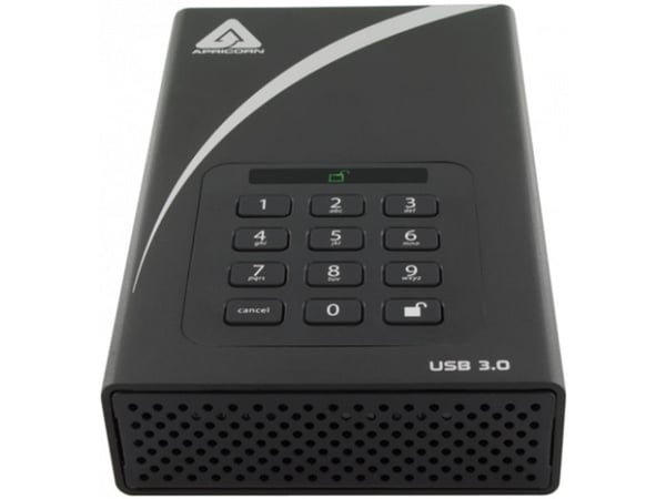 Apricorn Aegis Padlock DT, 12 TB, 2.0/3.2 Gen 1 (3.1 Gen 1), Sort