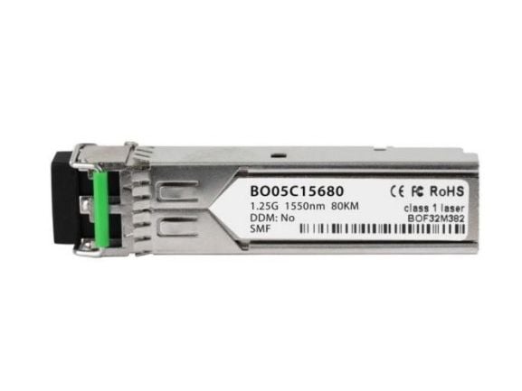 BlueOptics SFP-1G-ZX-CI-BO, Fiberoptik, 1250 Mbps, SFP, LC, 80000 m, 1550 nm