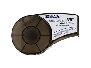 Brady M21-375-595-BK, Sort, Selvklebende skriveretikett, Vinyl, Trermisk overføring, Akryl, Permanent