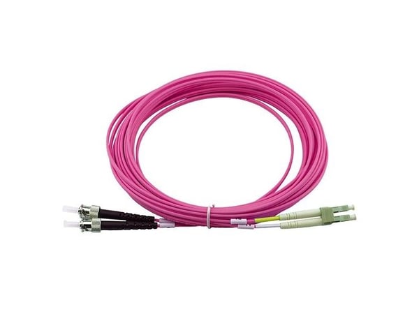 BlueOptics© Duplex fiberoptisk patchkabel, LC-UPC/ST-PC beige, 10 meter, multimode G50/125µm, OM4, inngangsdemping: mindre enn 0,2dB, merket fiber,...