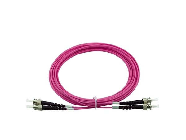 BlueOptics© Duplex fiberoptisk patchkabel, ST-PC/ST-PC beige, 3 meter, multimode G50/125µm, OM4, inngangsdemping: mindre enn 0,2dB, merket fiber, L...