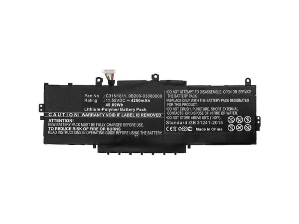 CoreParts - Batteri til bærbar PC (tilsvarer: ASUS 0B200-03080000, ASUS C31N1811) - 11.55 V - litiumpolymer - 4250 mAh - 49.09 Wh - svart