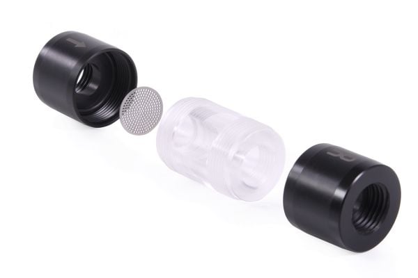 Alphacool 29142, Acetal, Akryl, Sort, Gjennomsiktig, 1/4", Hunkjønn, Hunkjønn, 48 mm