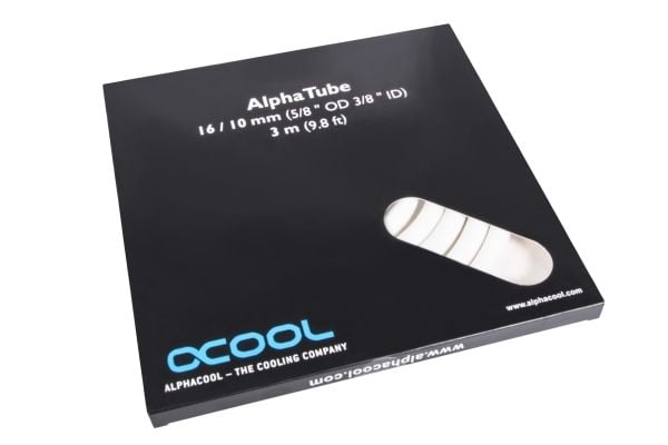 Alphacool 17531, Vit, Rör, Polyvinylklorid (PVC), 80°, 1,6 cm, 3 m