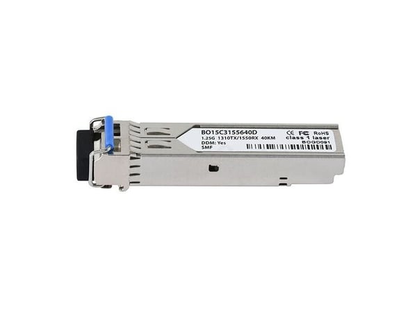 Yhteensopiva Coriant SFP-BXU35-40KM BlueOptics BO15C3155640D SFP-lähetin, LC-Simplex, 1000BASE-BX-U, yksimuotokuitu, TX1310nm/RX1550nm, 40KM, DDM, ... Yhteensopiva Coriant SFP-BXU35-40KM BlueOptics BO15C3155640D SFP-lähetin, LC-Simplex, 1000BASE-BX-U, yksimuotokuitu, TX1310nm/RX1550nm, 40KM, DDM, ...