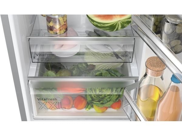 Bosch Serie | 4 KGN392LBF - Kjøleskap/fryser - bunnfryser - bredde: 60 cm - dybde: 66.5 cm - høyde: 203 cm - 363 liter - Klasse B - rustfritt stål ...