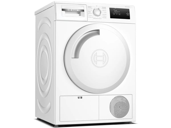 Bosch Serie 4 WTH83003, Vapaasti seisova, Edestä täytettävä, Lämpöpumppu, Valkoinen, Rotaatio, Kosketus, Oikea