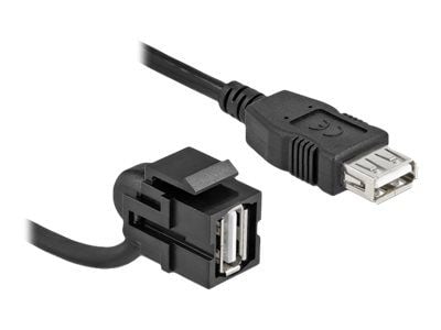 Delock - Modulaarinen sisäkappale - 110° kulmassa - 30 cm - USB 2.0 Type A - musta